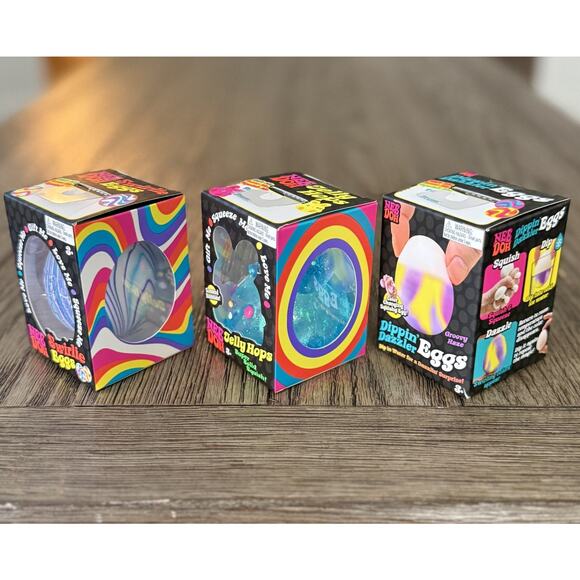 Schylling NeeDoh Jelly Hops, Swirlie Eggs, Dippin' Dazzler Easter New SET OF 3 - Picture 5 of 12